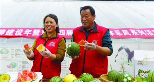 黄河街道的富硒西瓜上市了